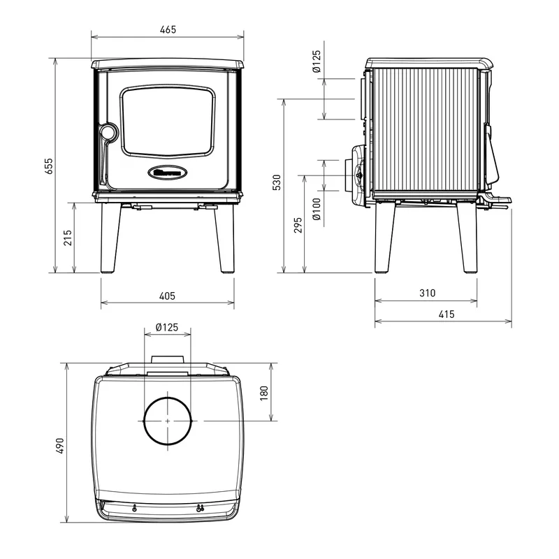 Dovre 325 CB poêle à bois fonte noir