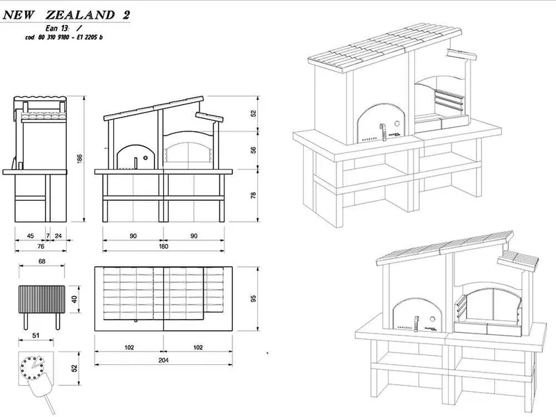 Palazzetti New Zealand 2 - Barbecue en maçonnerie avec four