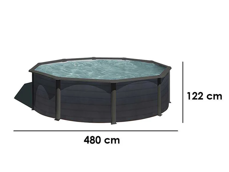 Gre Kea Ronde Ø460 x 120 cm - Piscine hors-sol en acier