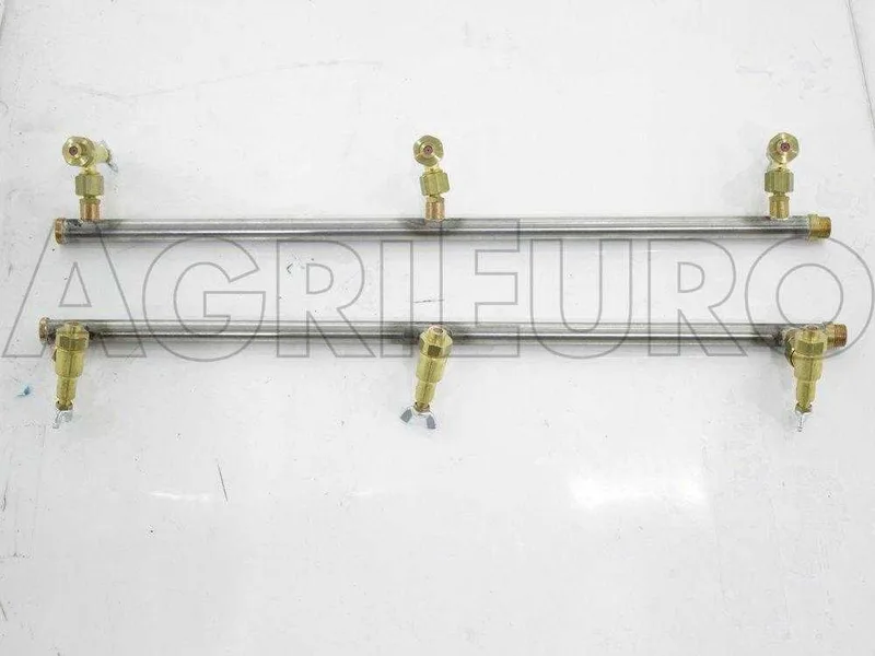 Couple de rampes inox de désherbage avec Jets papillon laiton 3+3 équipé de supports INOX