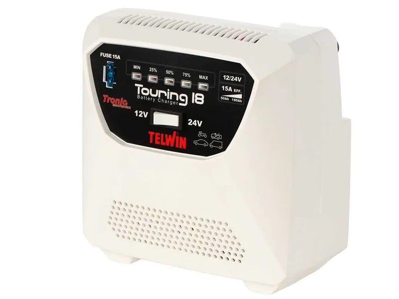 Telwin Touring 18 - Chargeur - Batteries 12 et 24 V - indicateur LED de charge