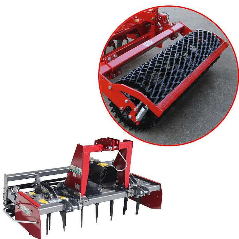 Herse rotative RH150 - largeur de travail 150 cm - 14 lames série médium - Rouleau à treillis