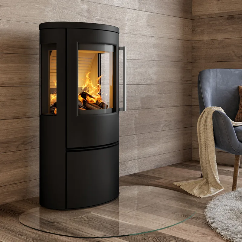 TermaTech TT23RG A-Flame Poêle à bois Acier Noir