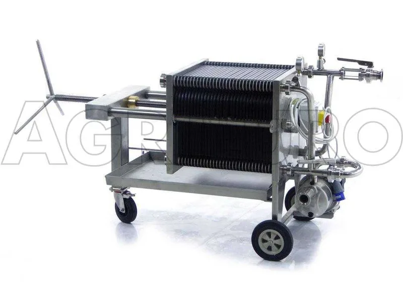 Enotecnica Pillan FC43 - Filtre à plaques professionnel FC43 de 30 cartons 40x40 cm - châssis/pompe acier INOX