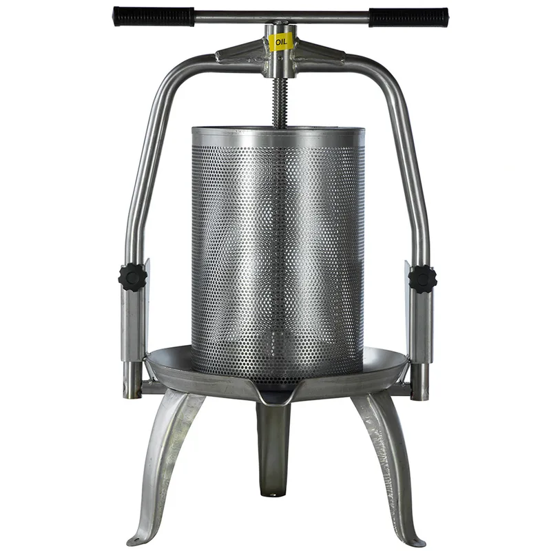 Baesso V30 Inox - Pressoir à vis pour fruits et légumes 30 L – Cage en acier inoxydable