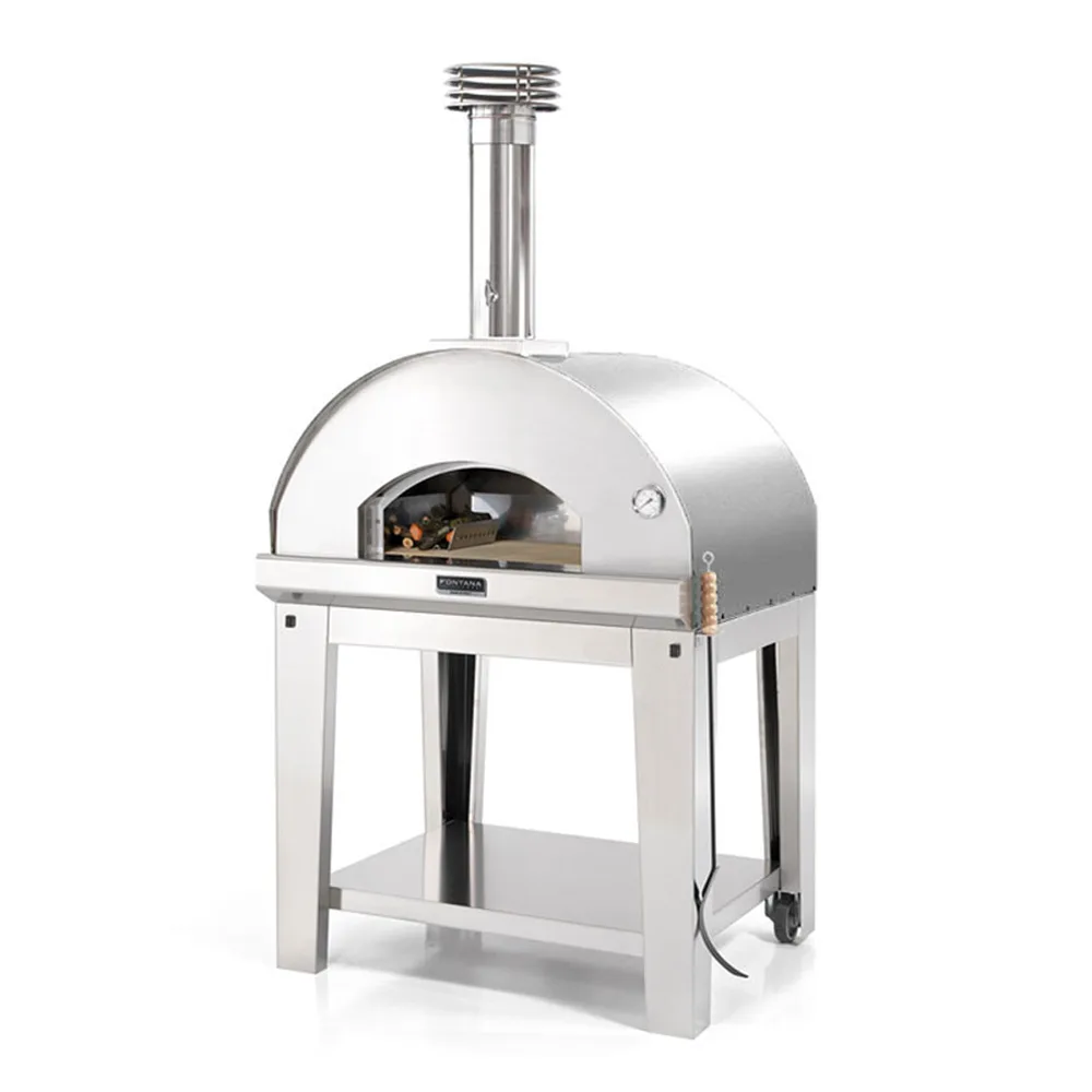Fontana Mangiafuoco - Four à bois d'extérieur avec chariot - INOX
