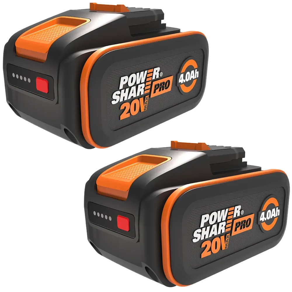 2 Batteries au lithium Pro powershare WA3644 20V 4Ah avec indicateur - Worx