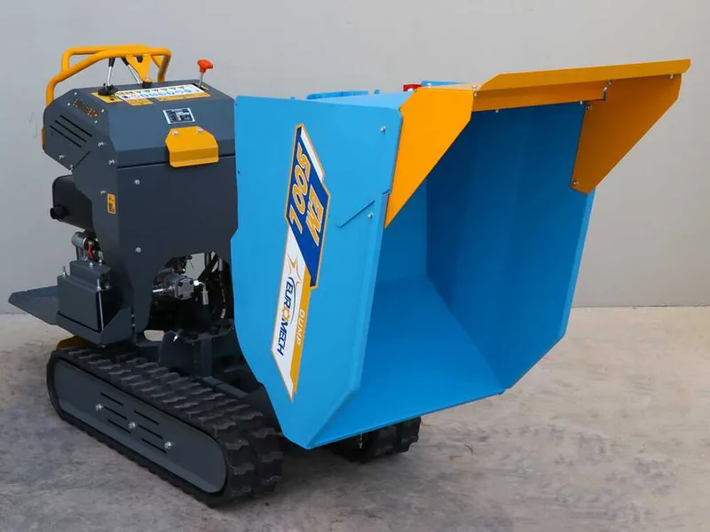 EuroMech EM500L-Dump - Brouette à moteur avec benne dumper hydraulique 500Kg - Transmission hydrostatique