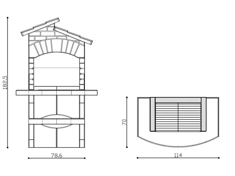 Linea VZ Minorca - Barbecue à bois et charbon en maçonnerie