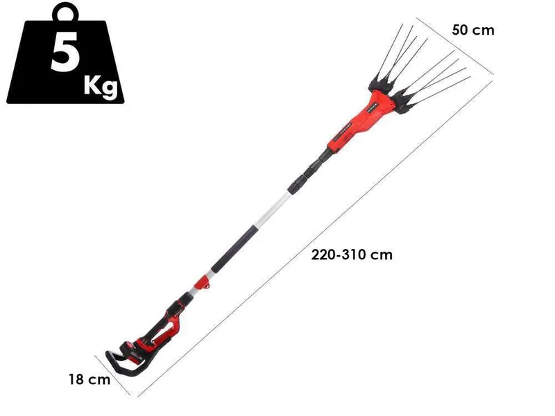 Einhell GE-FS 18/53 - Peigne vibreur à batterie - Perche télescopique - 220-310 cm - 18 V 4 Ah