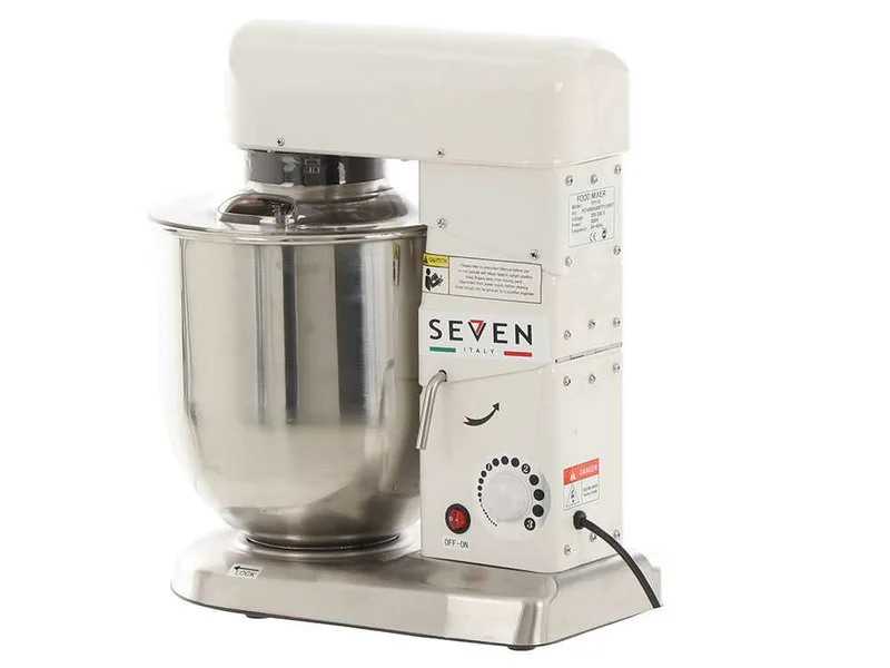 Batteur mélangeur planétaire Seven Italy FP110 avec cuve INOX 10 litres - Accessoires interchangeables