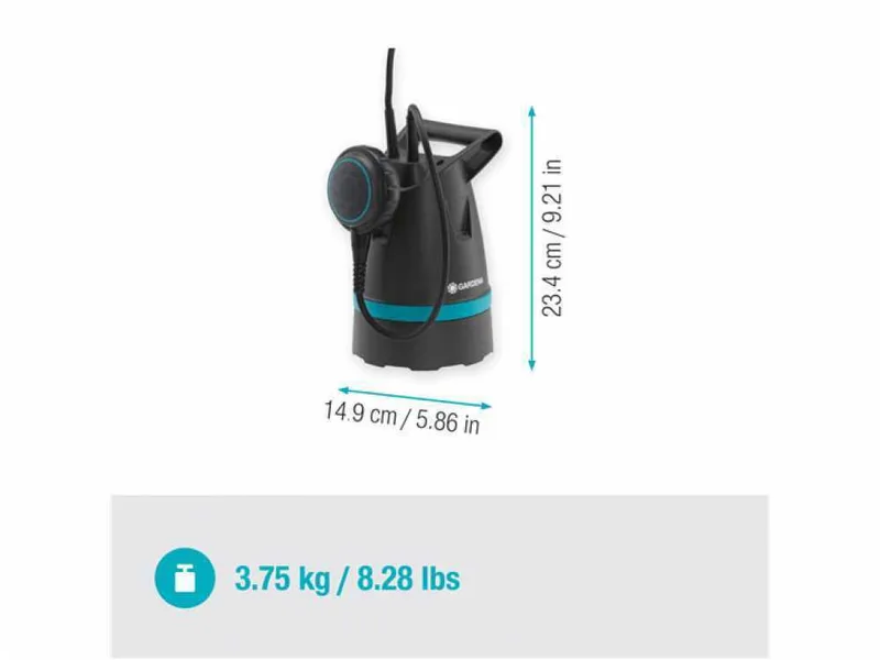 Gardena 8600 BASIC - Pompe immergée pour eaux claires - 400 W - 8600 l/h - 0.55 bars