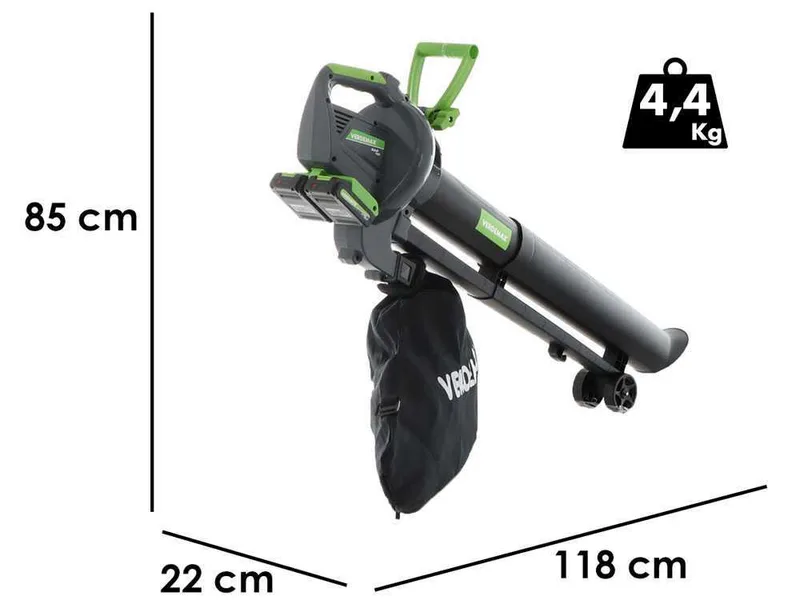 Verdemax SAR40 - Souffleur aspirateur à feuilles - 40 V 2.5 Ah