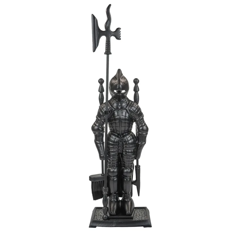 Raik assortiment de cheminée chevalier Hubert, noir, 4 pièces