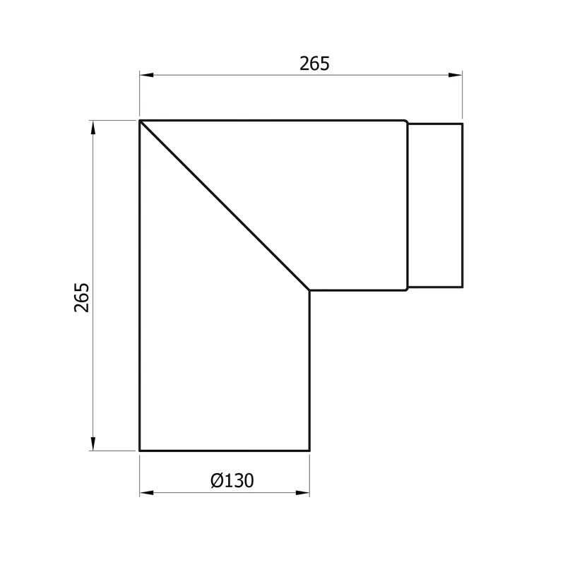 Raik Basic coude de tuyau de fumée 130mm gris fonte 90° – 2 pièces, sans porte pour tuyau de fumée / conduit de fumée