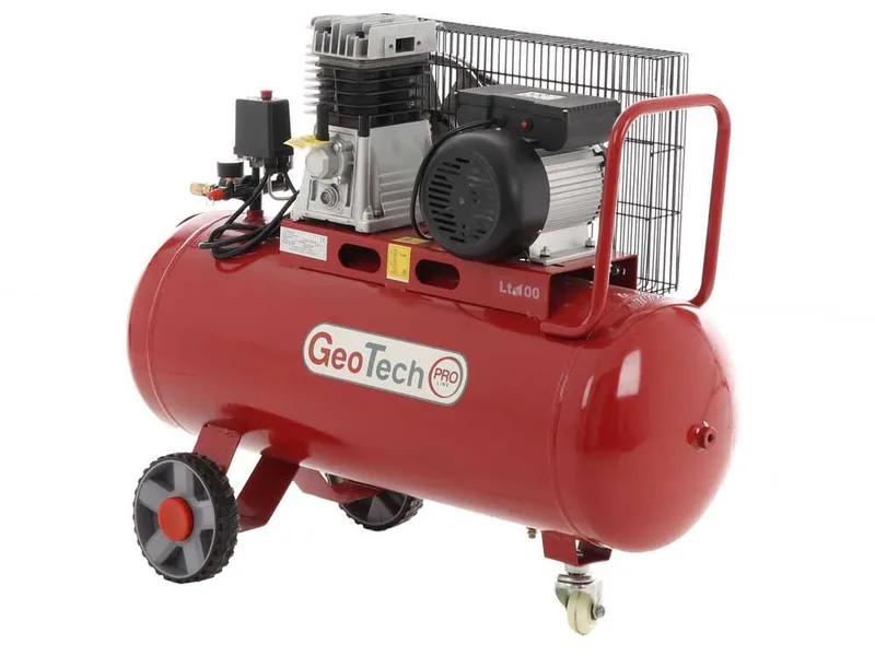 GeoTech Pro BACP100-10-3 - Compresseur d'air électrique à courroie - Moteur 3 CV - 100 L - 10 bars