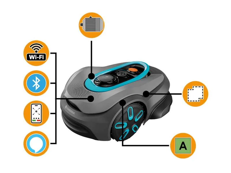 Gardena Smart SILENO Sense 600 - Robot tondeuse - Gestion avec l'application Gardena Smart - Sans installation