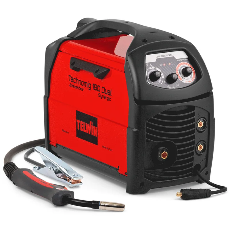 Telwin Technomig 180 Dual Synergic - Poste à souder inverter à fil - Pour MIG-MAG/FLUX/BRAZING/MMA/ TIG DC-Lift - NO GAS