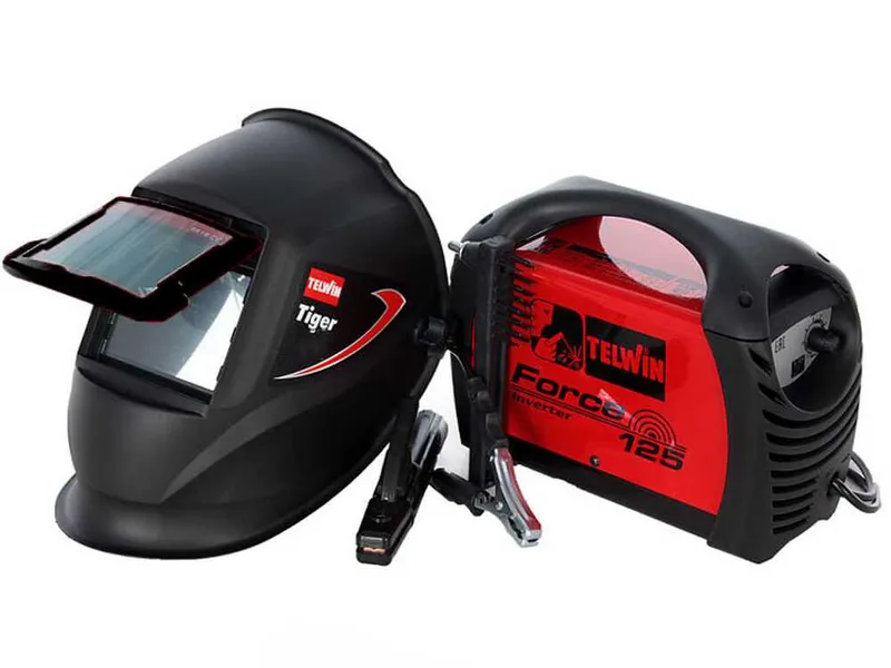 Telwin FORCE 125 - Poste à souder Inverter (MMA) + Masque, courant continu (DC)