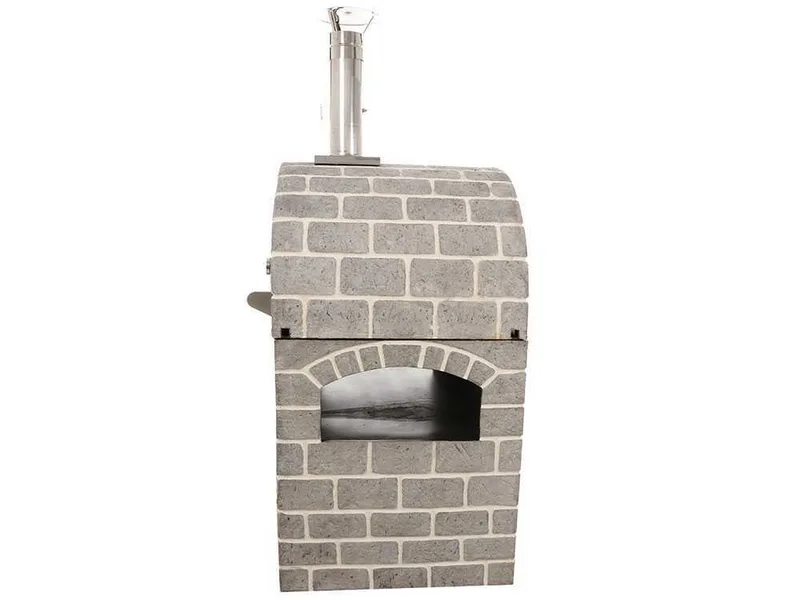 AgriEuro Pulcinella STONE - Four à bois pour pizza d'extérieur Gris de 80X60 - 4 pizzas