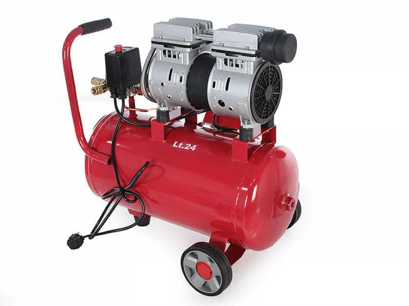 GeoTech S-AC 24.8.10 - Compresseur d'air électrique silencieux 24L oilless - Moteur 1 CV