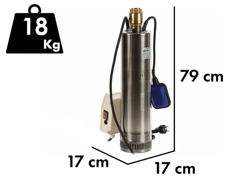 Ribimex PRPVC1102/65F - Pompe immergée pour puits - 1100 W - Eaux claires