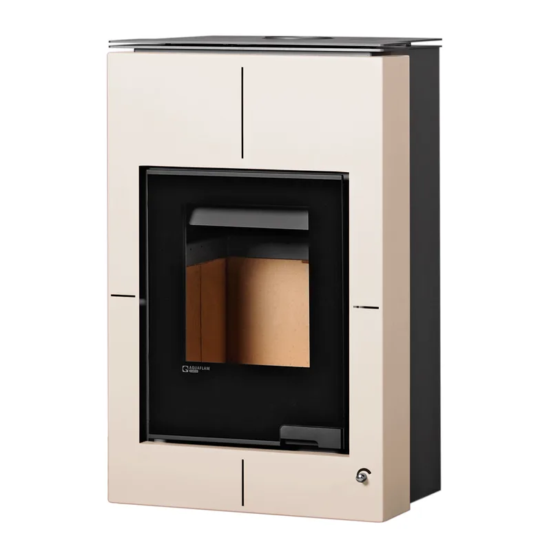 Aquaflam Vario Saporo Basic Poêle à bois avec échangeur d'eau Crème 11/7 kW