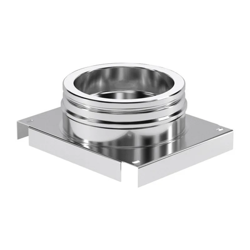 Schiedel ICS plaque de base Ø130 mm avec sortie en bas double paroi brillante