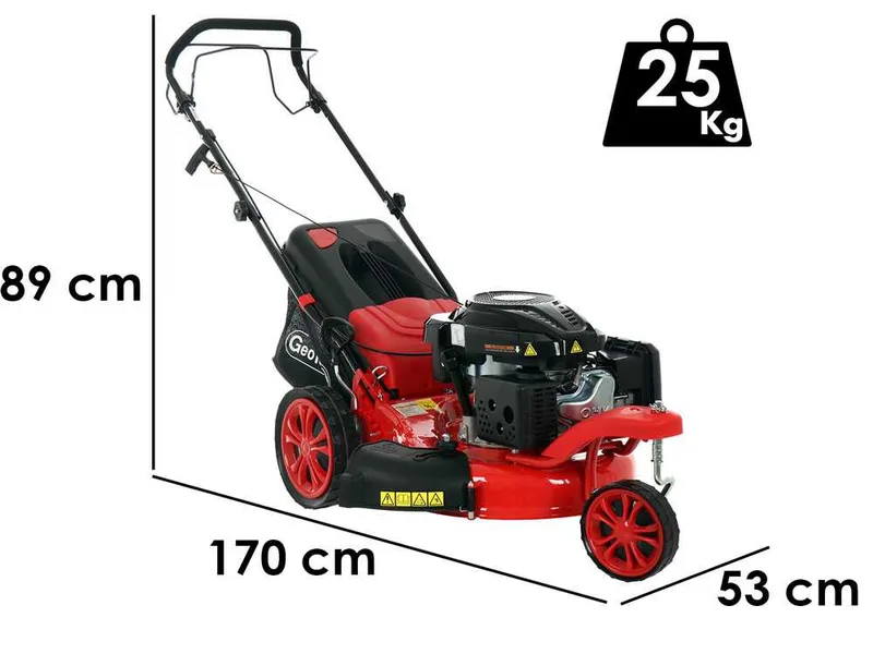 GeoTech Pro S47-3 BMSWG - Tondeuse à gazon thermique autotractée - Monoroue pivotante