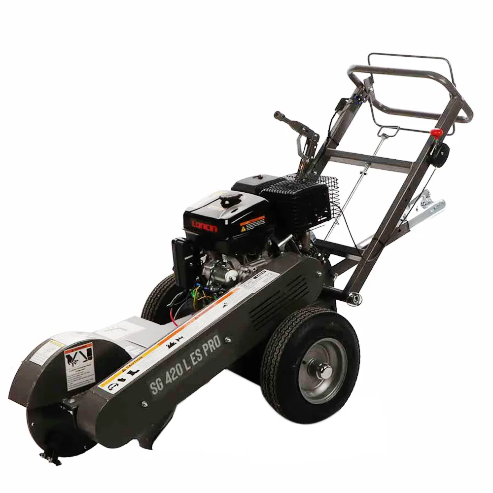 BlackStone SG 420 L ES PRO - Rogneuse de souches - Moteur Loncin de 420 cm3 - Disque de coupe avec 8 marteaux en carbure de tungstène