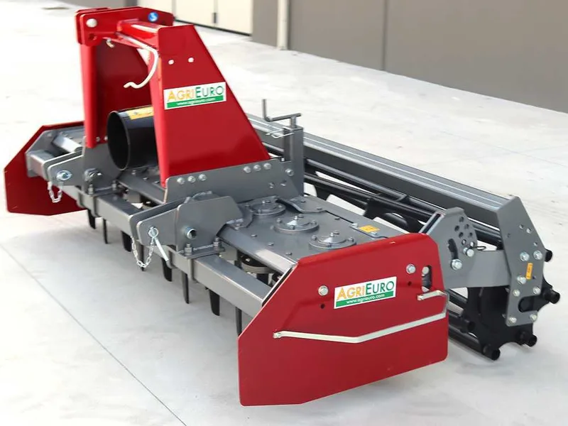 Herse rotative RM225 - largeur de travail 225 cm - 20 lames série lourde - Rouleau à cage