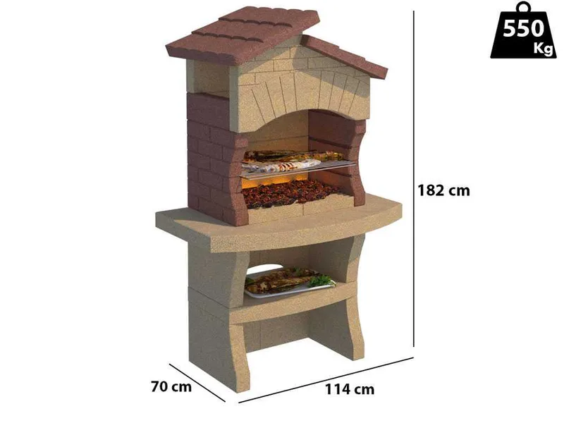Linea VZ Minorca - Barbecue à bois et charbon en maçonnerie