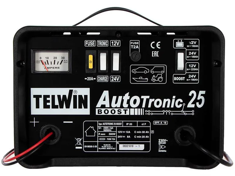 Telwin Autotronic 25 Boost - Chargeur de voiture et mainteneur de charge - batteries au plomb 12/24V