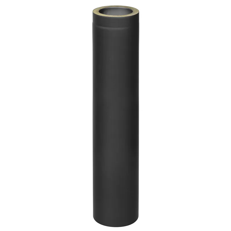 Raik Coltherm tuyau 150mm noir double paroi L: 1000mm pour tuyau de fumée / conduit de fumée
