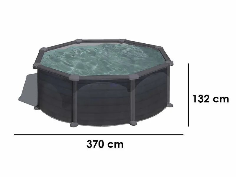 Gre Granada Ronde Ø350 x 132 cm - Piscine hors-sol en acier