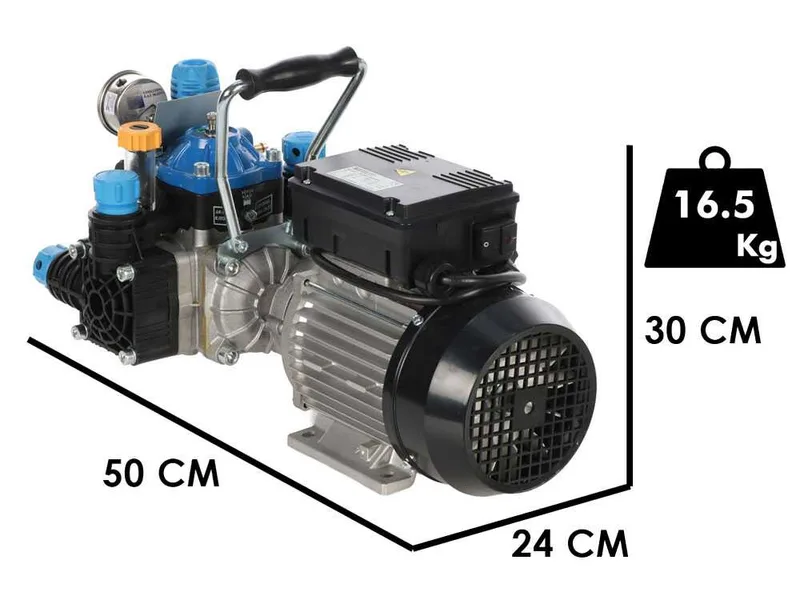 Kit motopompe électrique à pulvérisation avec chariot - Bertolini Pumps POLY 2025 H.P. RTE.1 - Pour produits chimiques et acides