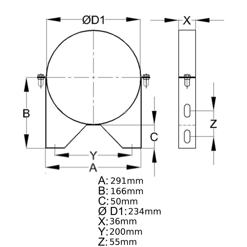 Schiedel support mural 50 mm Ø180 mm brillant