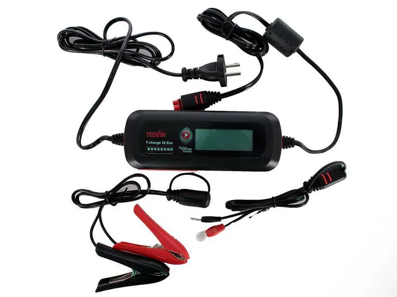 Telwin T-Charge 12 EVO - Chargeur de batterie et mainteneur de charge, testeur - écran LCD - batteries 6/12V