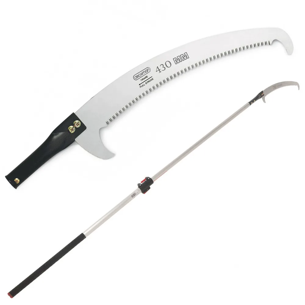 Scie courbée de 430 mm sur perche télescopique ovale en aluminium de 2 mt Archman Art. 25+109