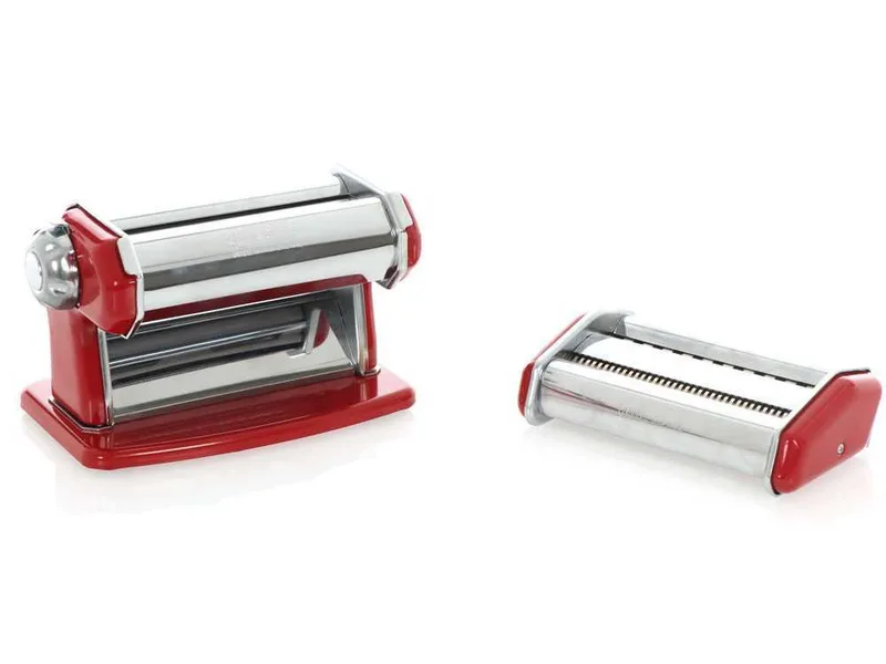 Imperia iPasta T.2/6,5 mm Rouge - Laminoir - Machine à pâtes manuelle en INOX