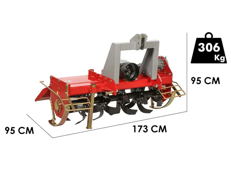 GeoTech Pro HRT-150 - Fraise rotative pour tracteur série médium - Attelage fixe