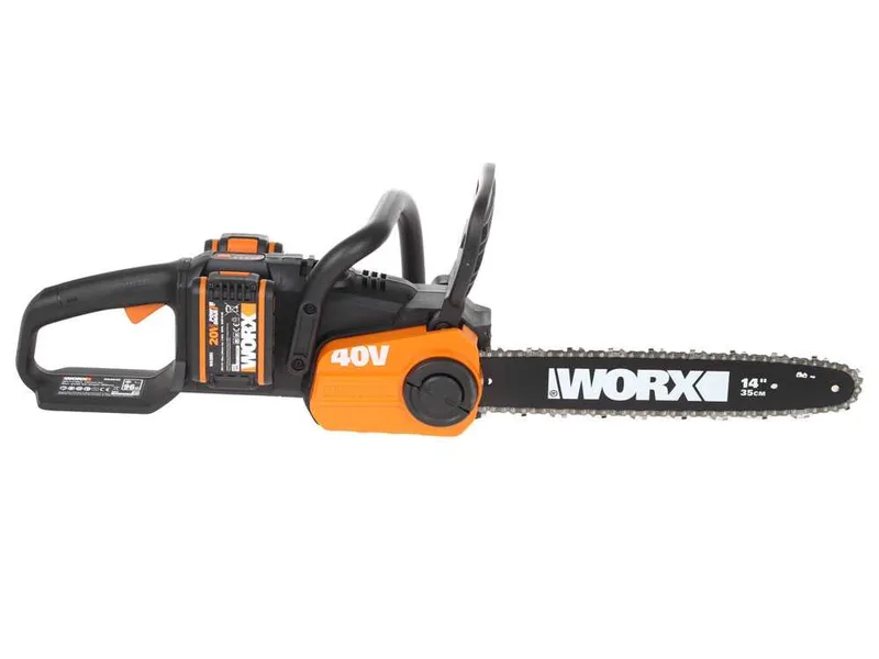 WORX WG384E - Tronçonneuse à batterie 2 x 20 V 2 Ah - Guide de 35 cm