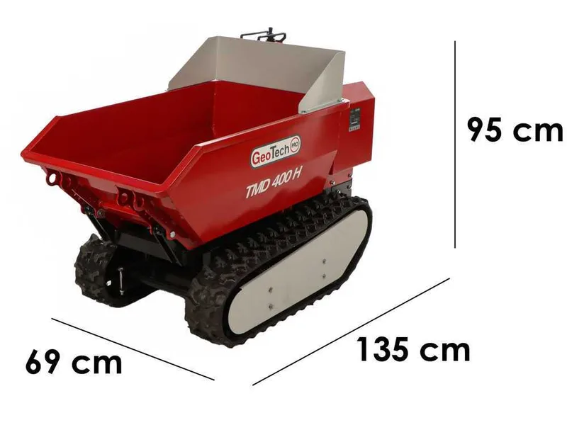 GeoTech Pro TMD 400 H - Brouette à batterie 48V 15Ah avec basculement hydraulique