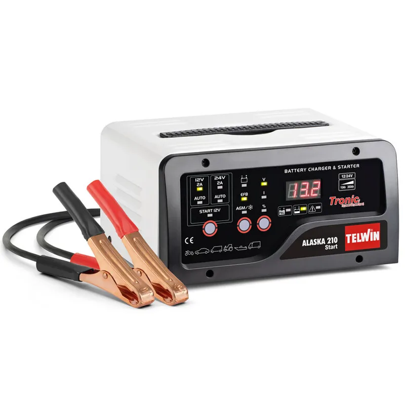 Telwin Alaska 210 Start - Chargeur de batterie, démarreur et mainteneur de charge - Batteries au plomb 12/24V