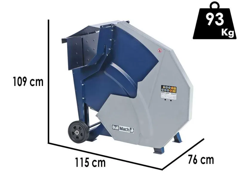 BullMach ENIO 7200 - Scie à bûche électrique - Scie circulaire à chevalet monophasée