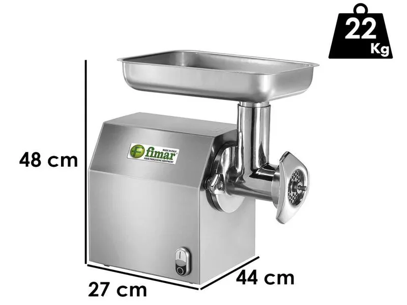 Fimar TC 12C - Hachoir à viande électrique - 230 V - 1 CV - Groupe de hachage en aluminium - Sans inverseur de marche