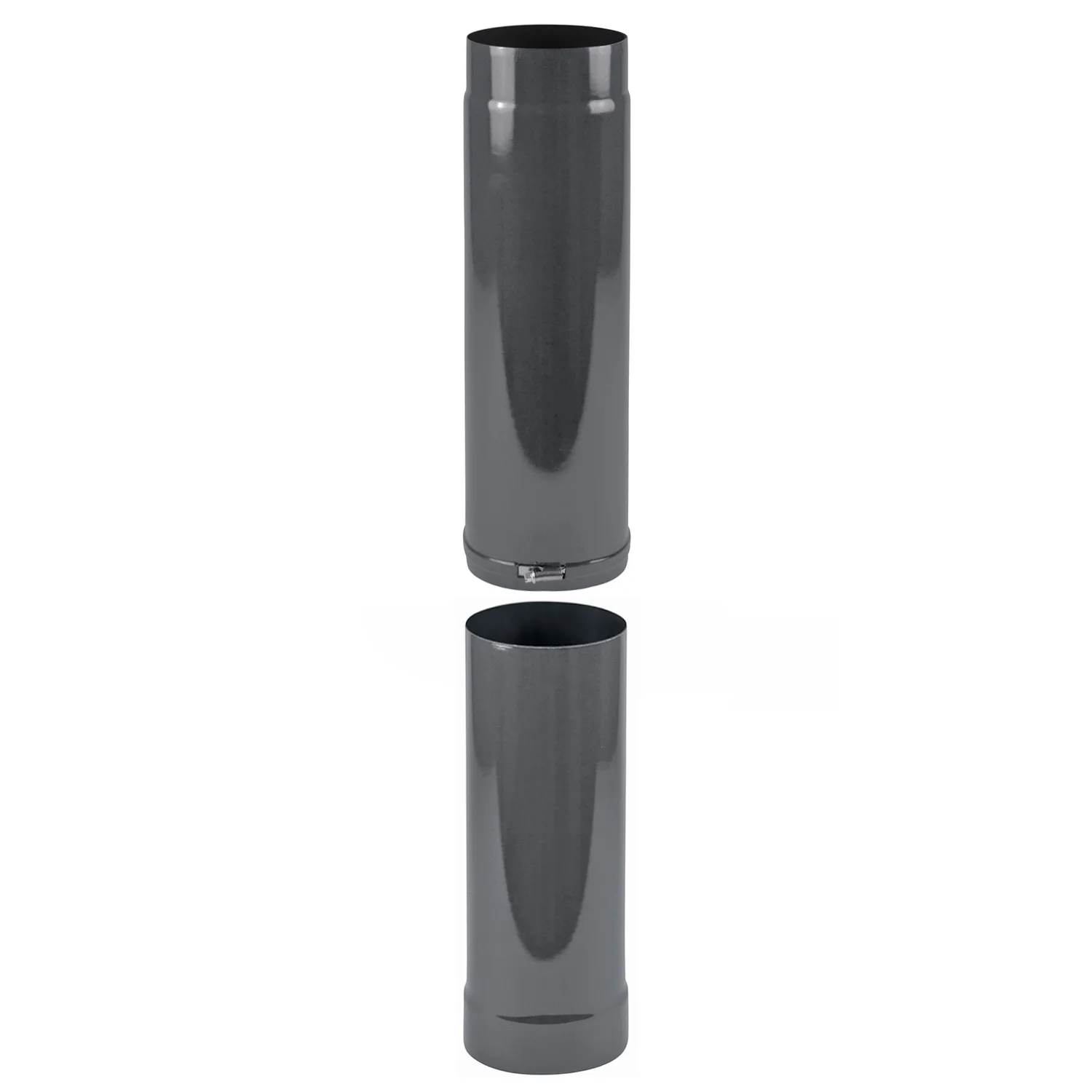 Tube de poêle / Conduit de fumée émaillé 150 mm - Tube télescopique gris