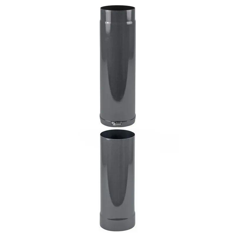 Tube de poêle / Conduit de fumée émaillé 150 mm - Tube télescopique gris