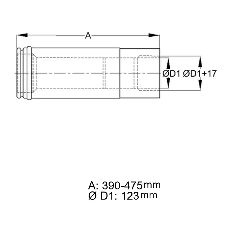 Schiedel douille murale double Ø130 isolée, réglable pour ICS Ø130 mm double paroi brillant