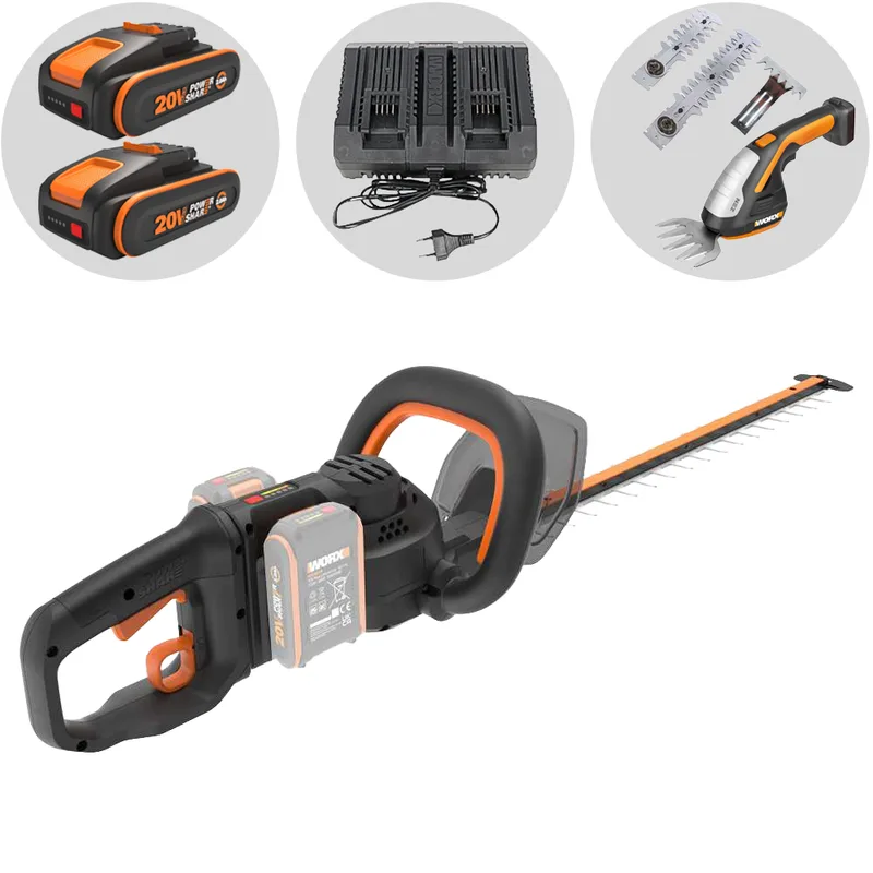 Worx Nitro WG286E - Taille-haie à batterie - 2x 20V 2Ah - lamier 60 cm